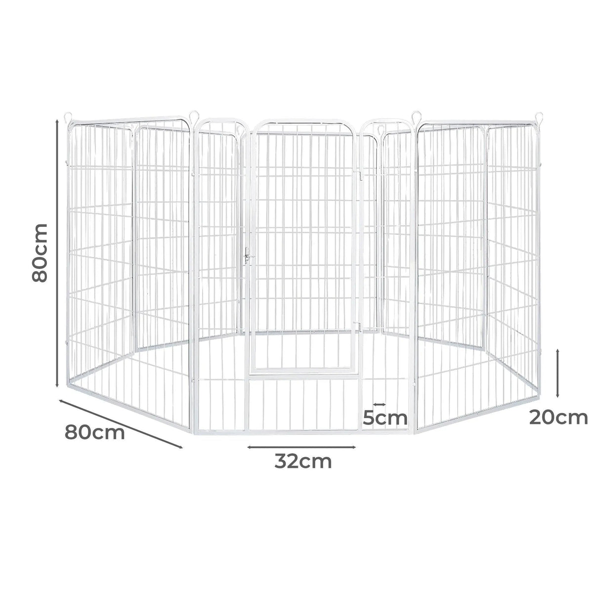 8 Panel Dog Playpen White