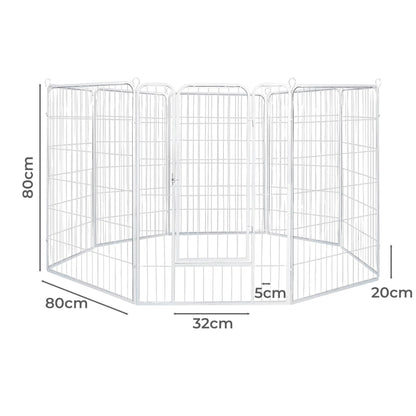 8 Panel Dog Playpen White
