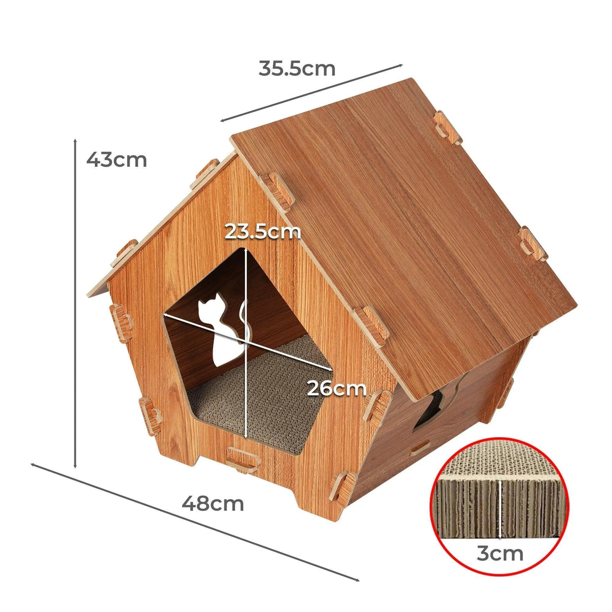 Cat Scratching Board Corrugated Cardboard - House
