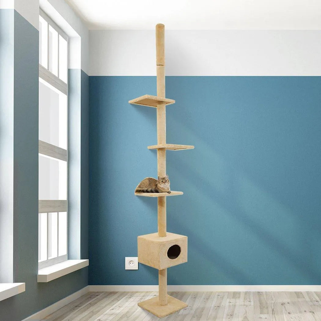 Cat Scratching Post Tree Beige