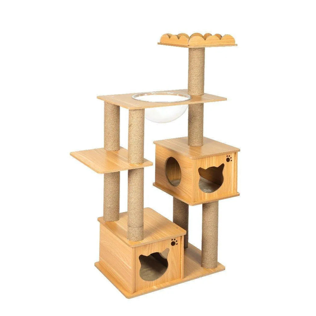 Cat Tree Scratching Post with Cat Face House