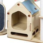 Cat Tree Scratching Post with Wood Condo 138cm
