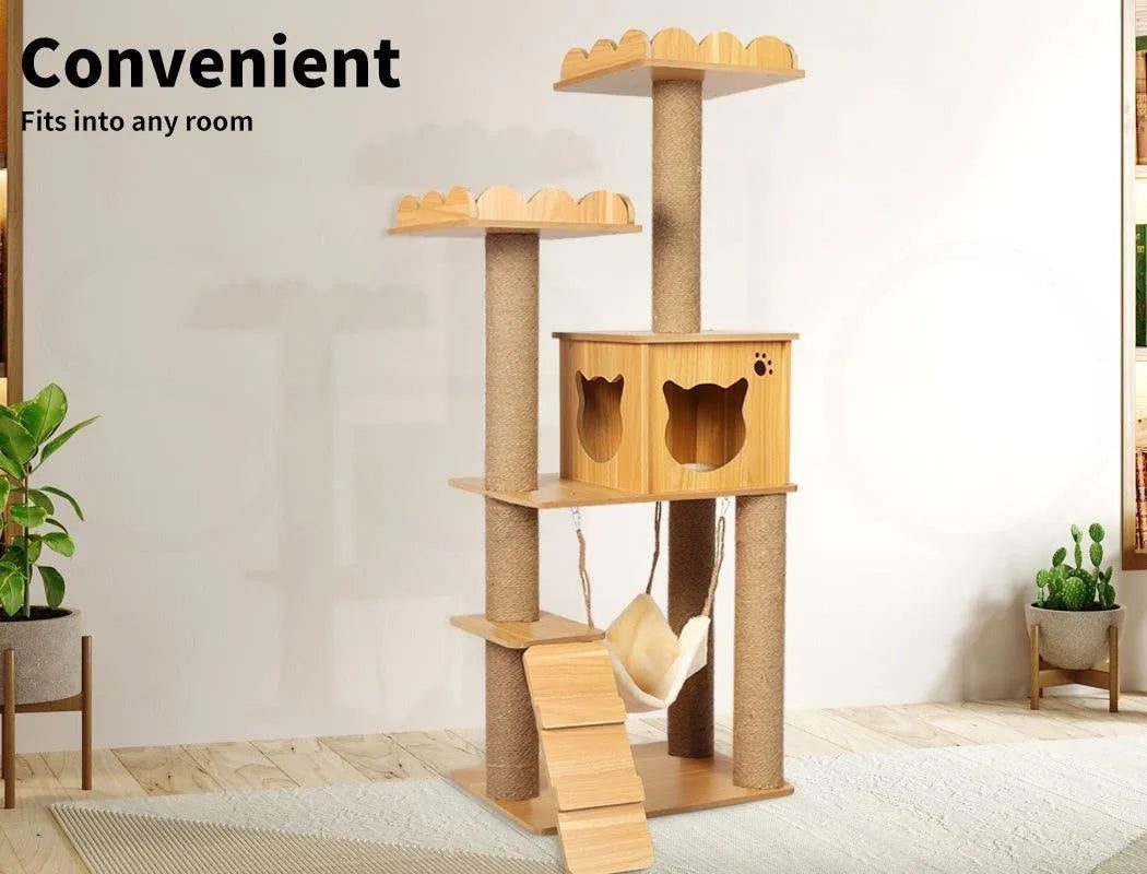 Cat Tree Scratching Post With Hammock