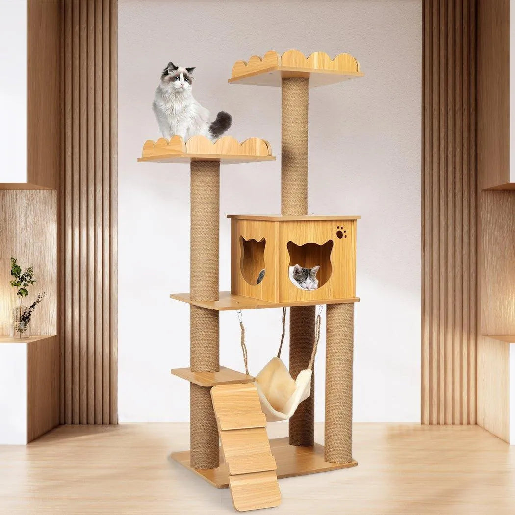 Cat Tree Scratching Post With Hammock