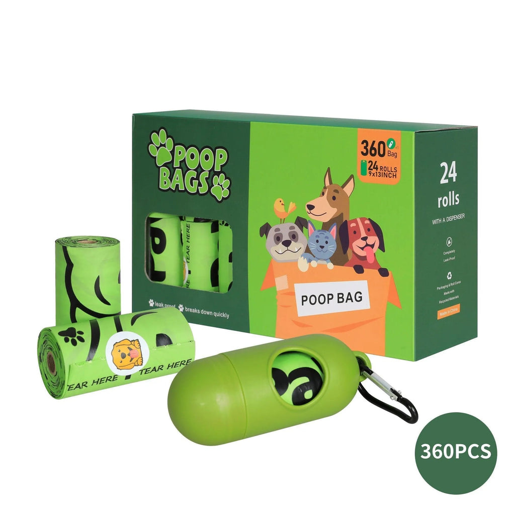 Compostable Biobased Dog Poop Bag + Free Dog Bag Dispenser
