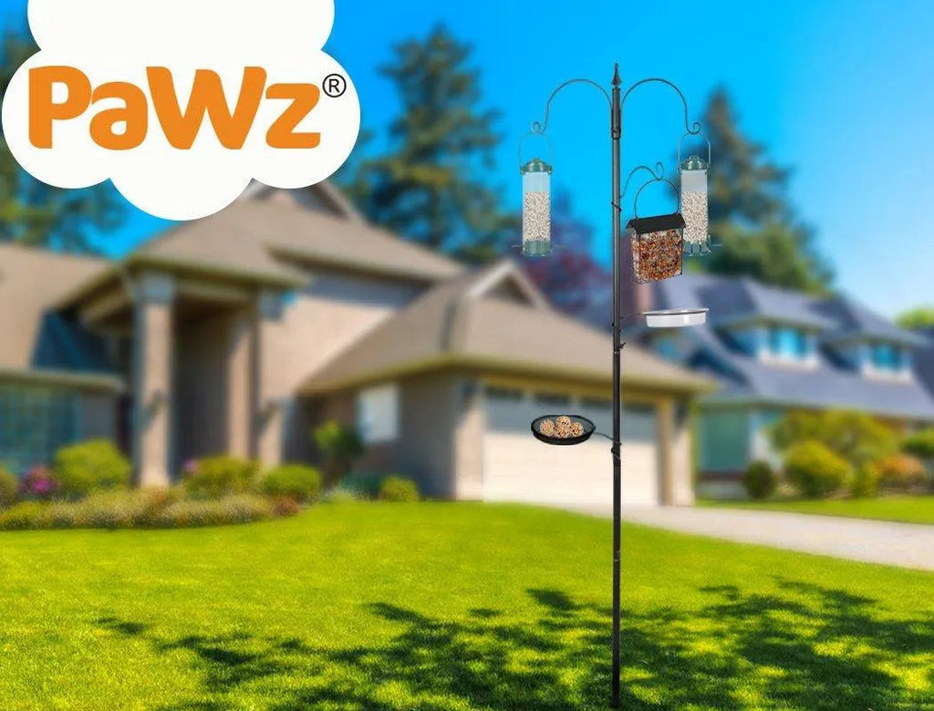 Metal Bird Feeder With Hanging Wild Seed Container