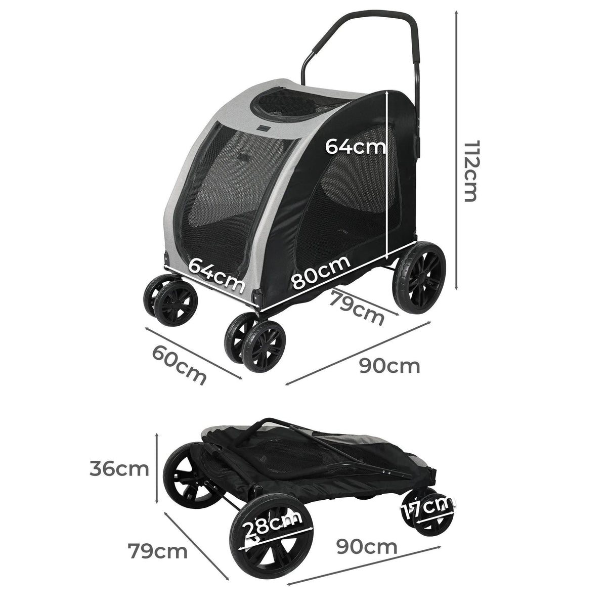 Pet Stroller 4 Wheel