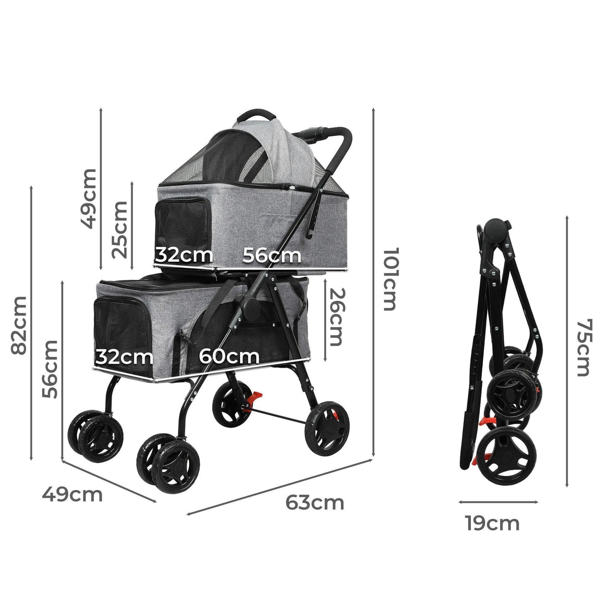 Pet Cruiser Two-tier Pet Stroller