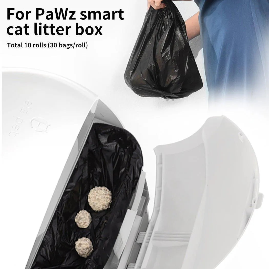 10 Rolls Waste Bag Replacement Refill For PaWz Automatic Cat Litter Box