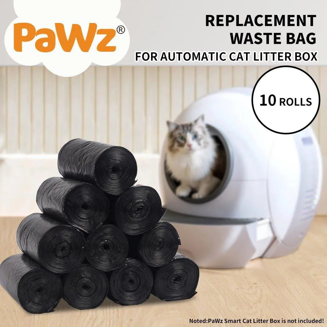 10 Rolls Waste Bag Replacement Refill For PaWz Automatic Cat Litter Box