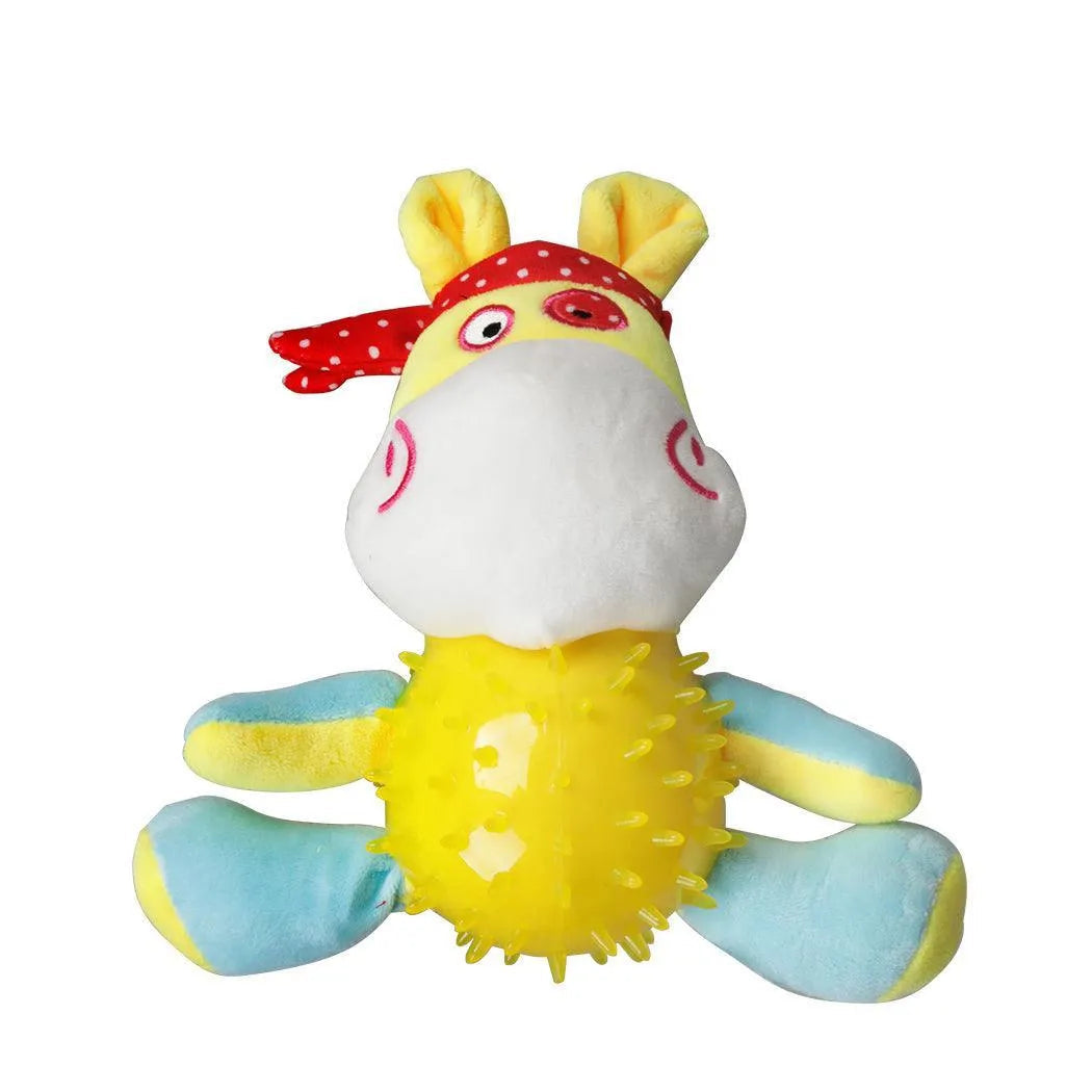 Yellow Hippo Dog Toy