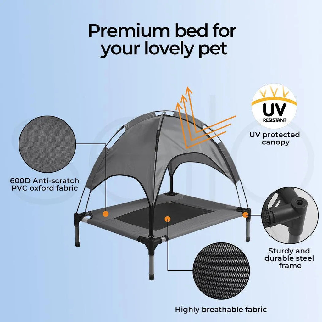 Dog Outdoor Trampoline With Raised Canopy