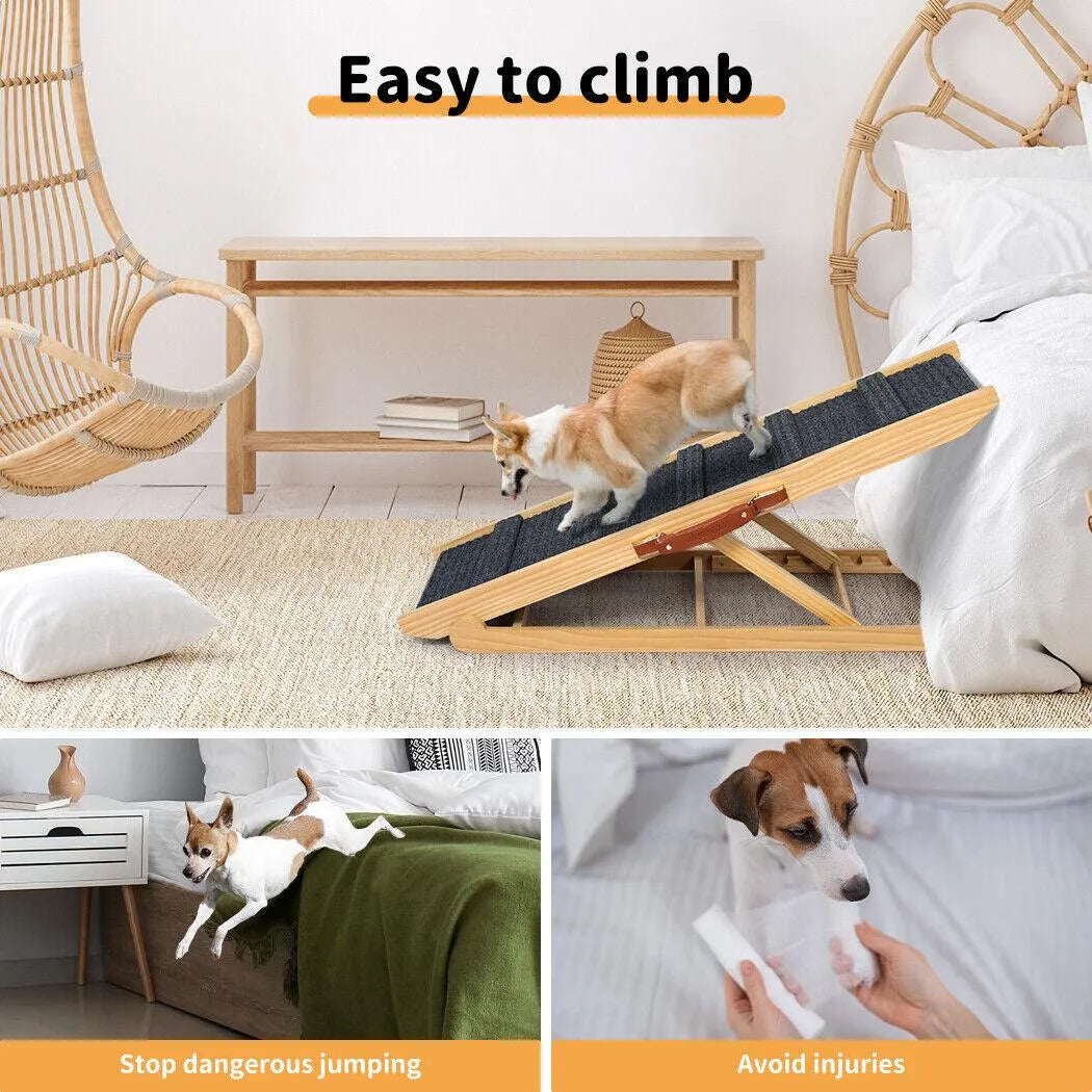 Premium Pet Ramp Wood Adjustable Height