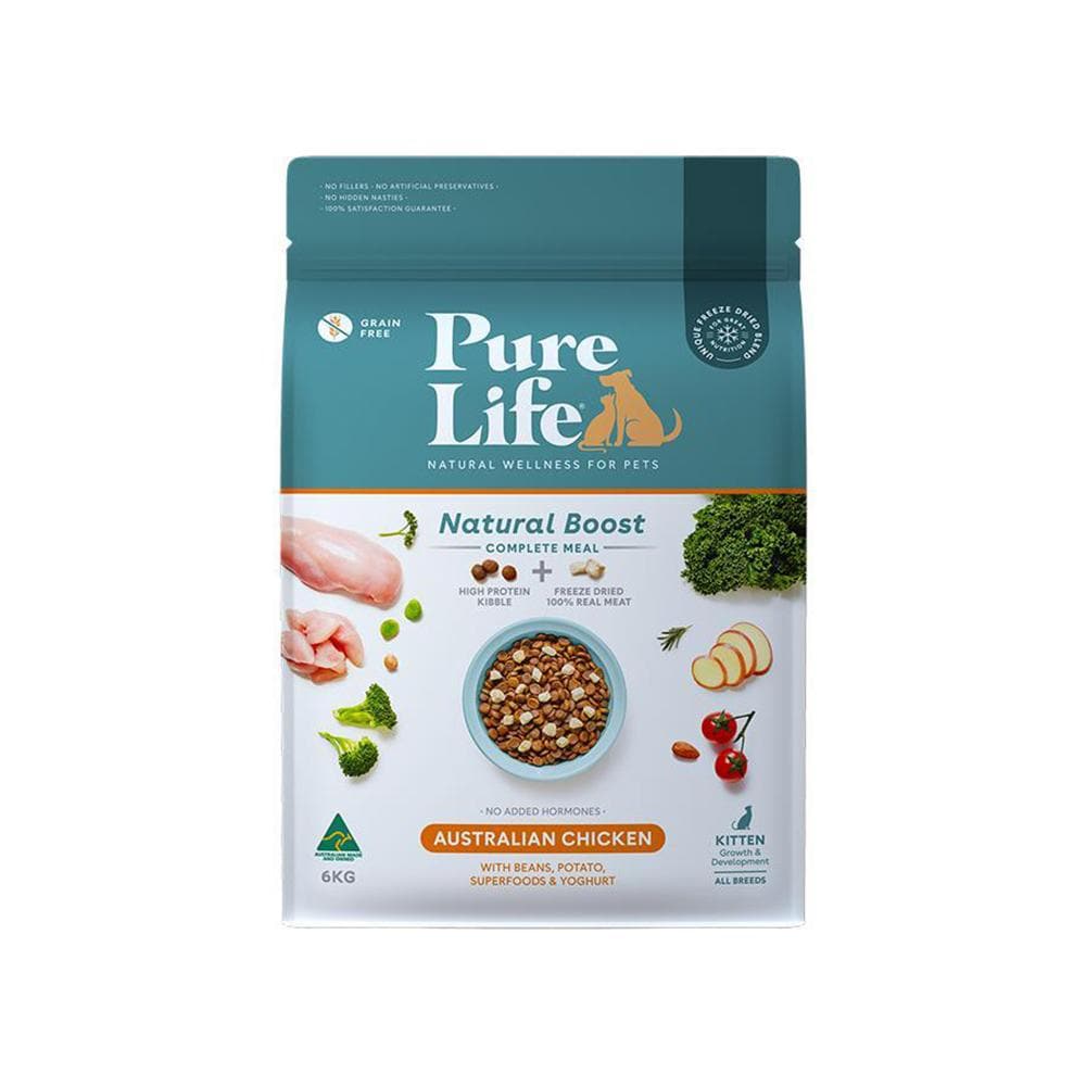 PURE LIFE Natural Boost Chicken Kitten Dry Cat Food 6kg