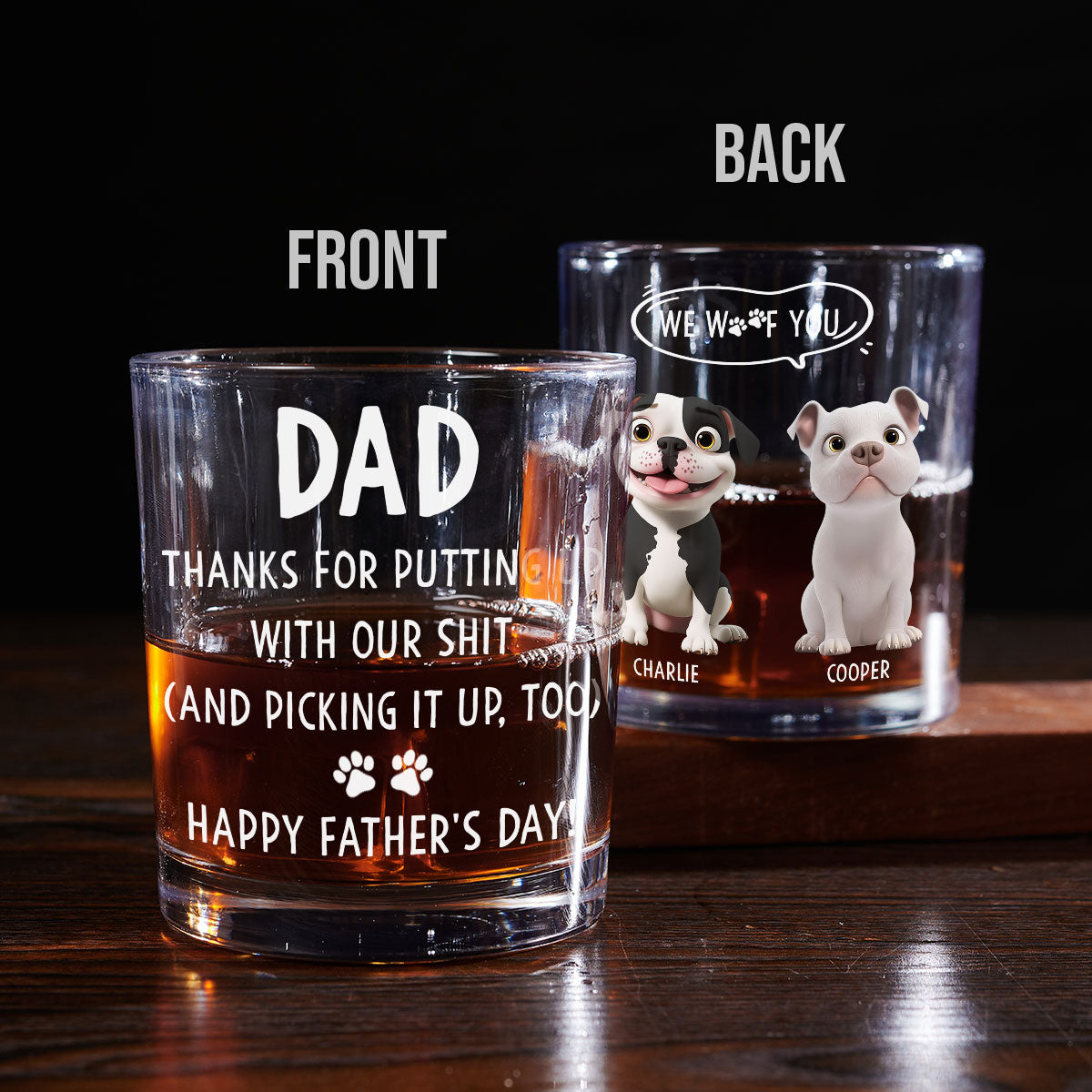 We Woof You With Love - Personalized Whiskey Glass