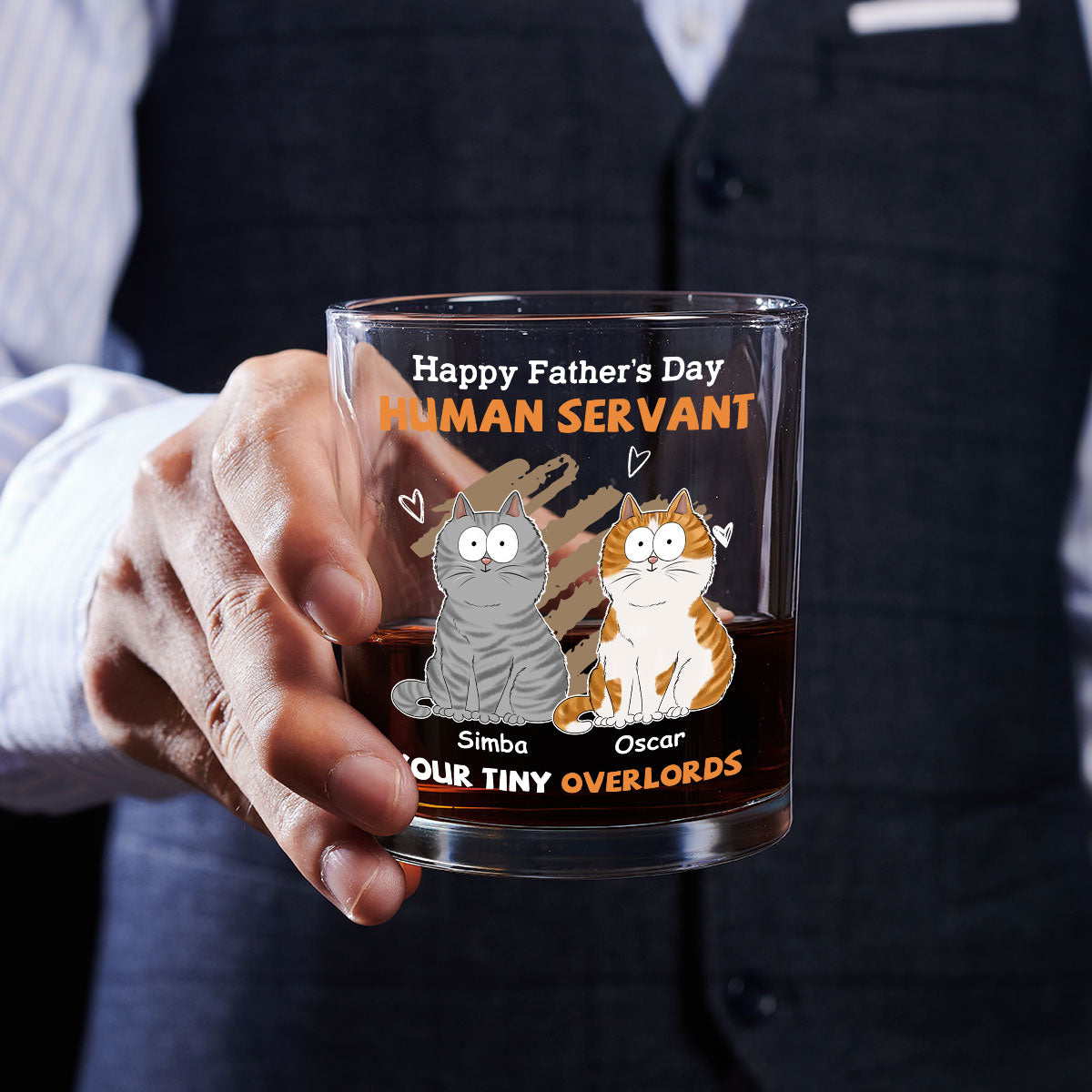 To My Human Servant - Personalized Whiskey Glass