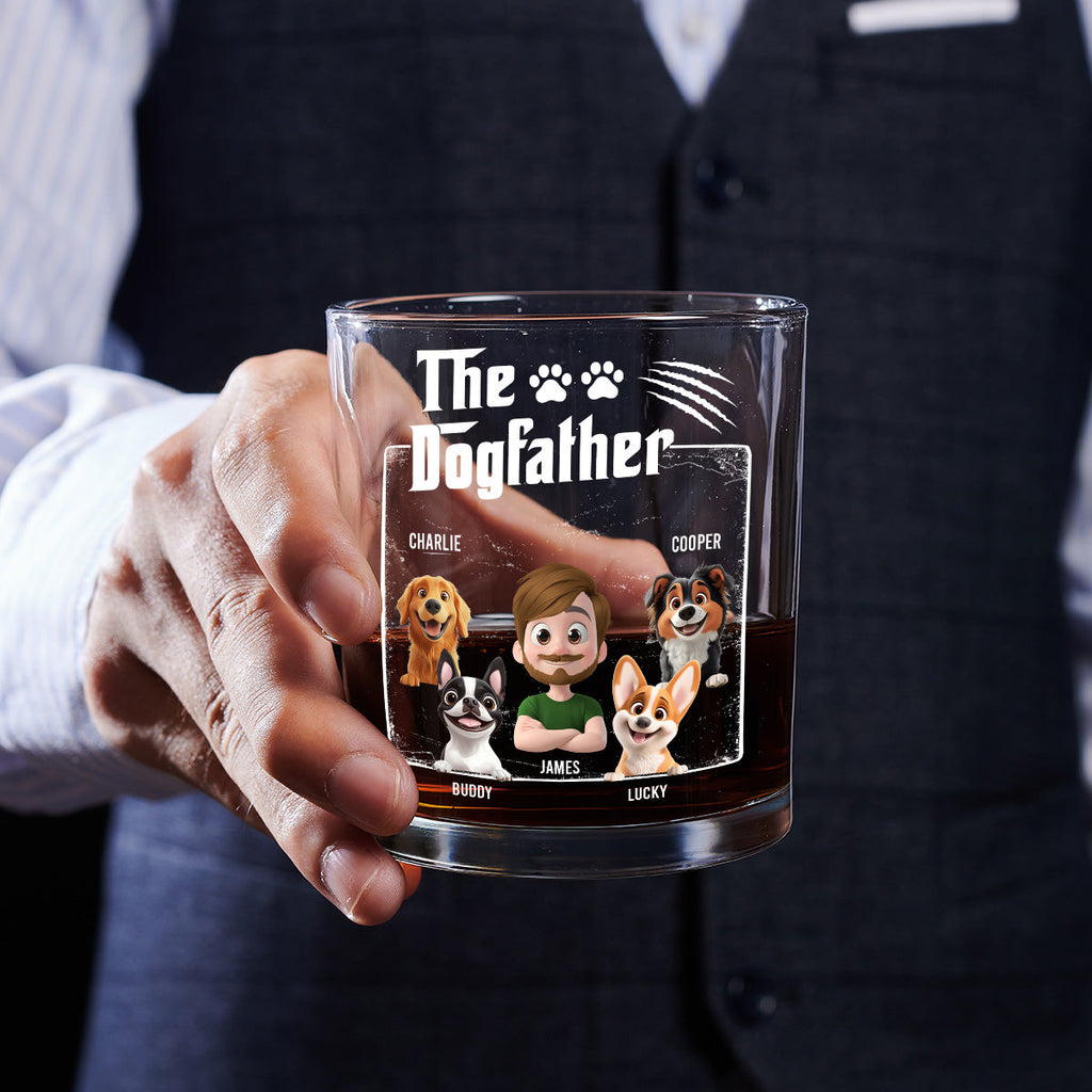 The Father Of Dog - Personalized Whiskey Glass