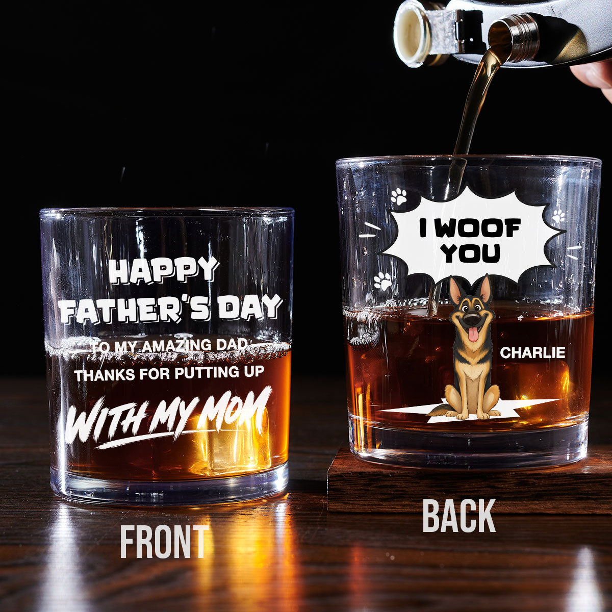 Dog Dad MVP - Personalized Whiskey Glass