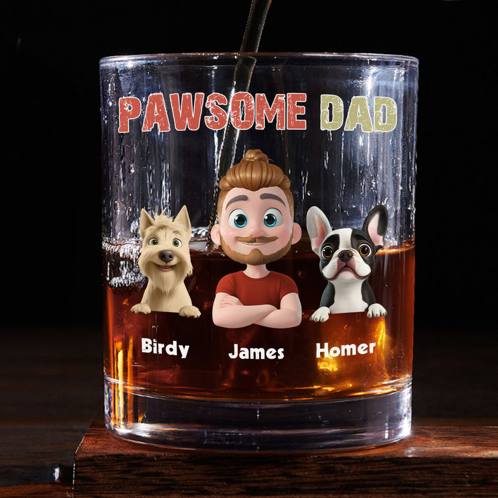 Pawsome Dad - Personalized Whiskey Glass