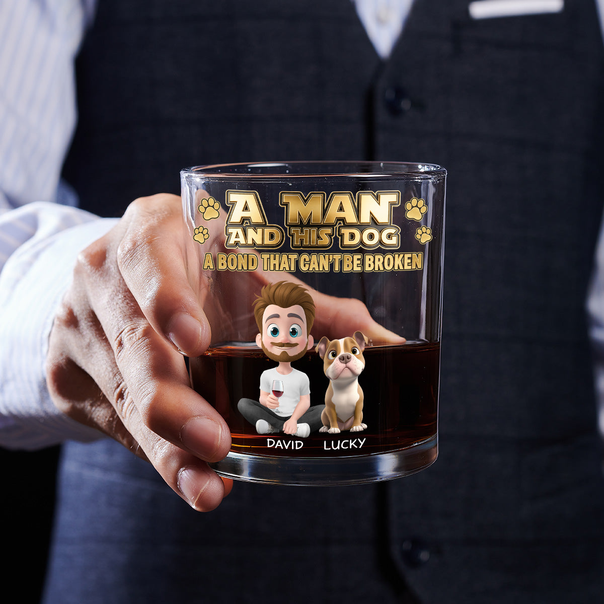 Luxury Dog Dad Drink - Personalized Whiskey Glass