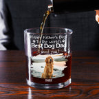 Woof Best Dog Dad Ever Photo - Personalized Whiskey Glass