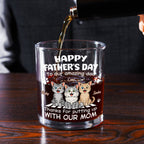 Putting Up With Funny Dad Ver Cat - Personalized Whiskey Glass
