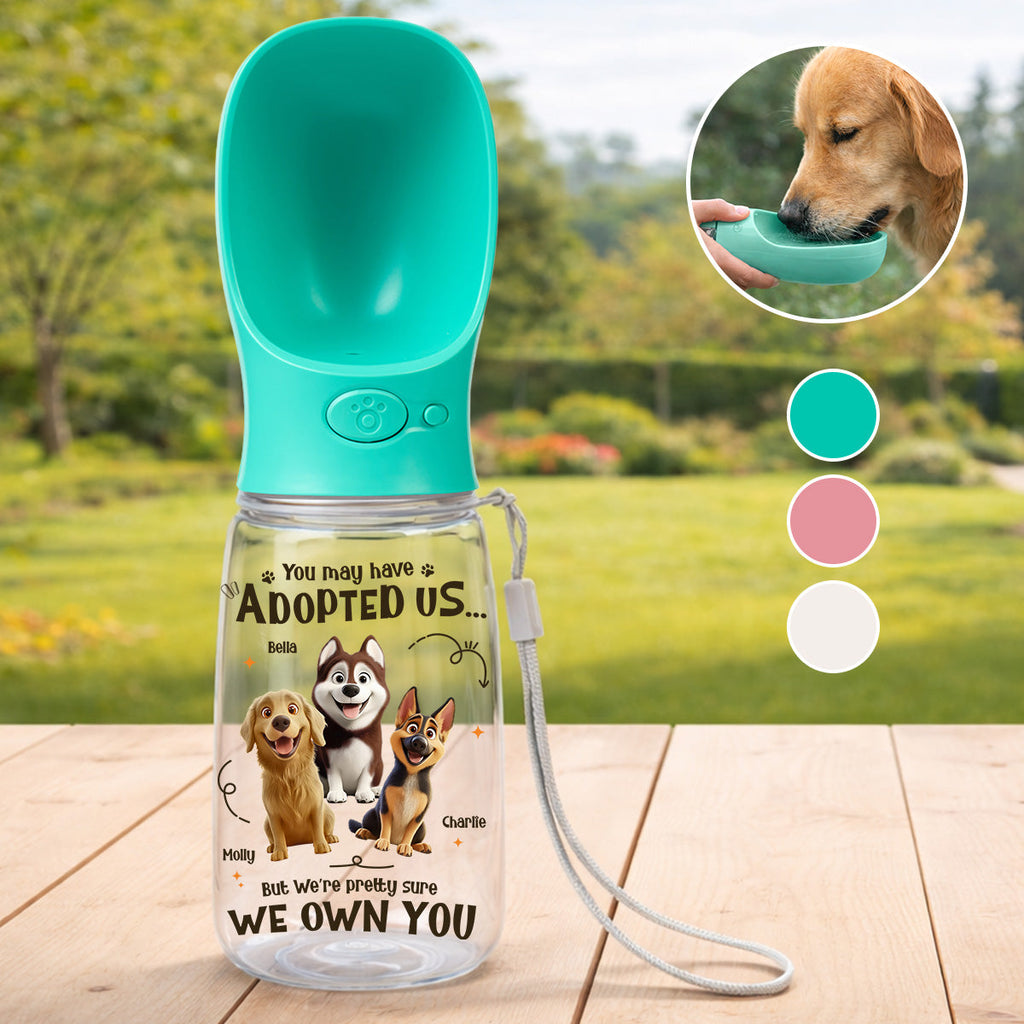 We Own You - Personalized Pet Water Bottle With Drinking Feeder