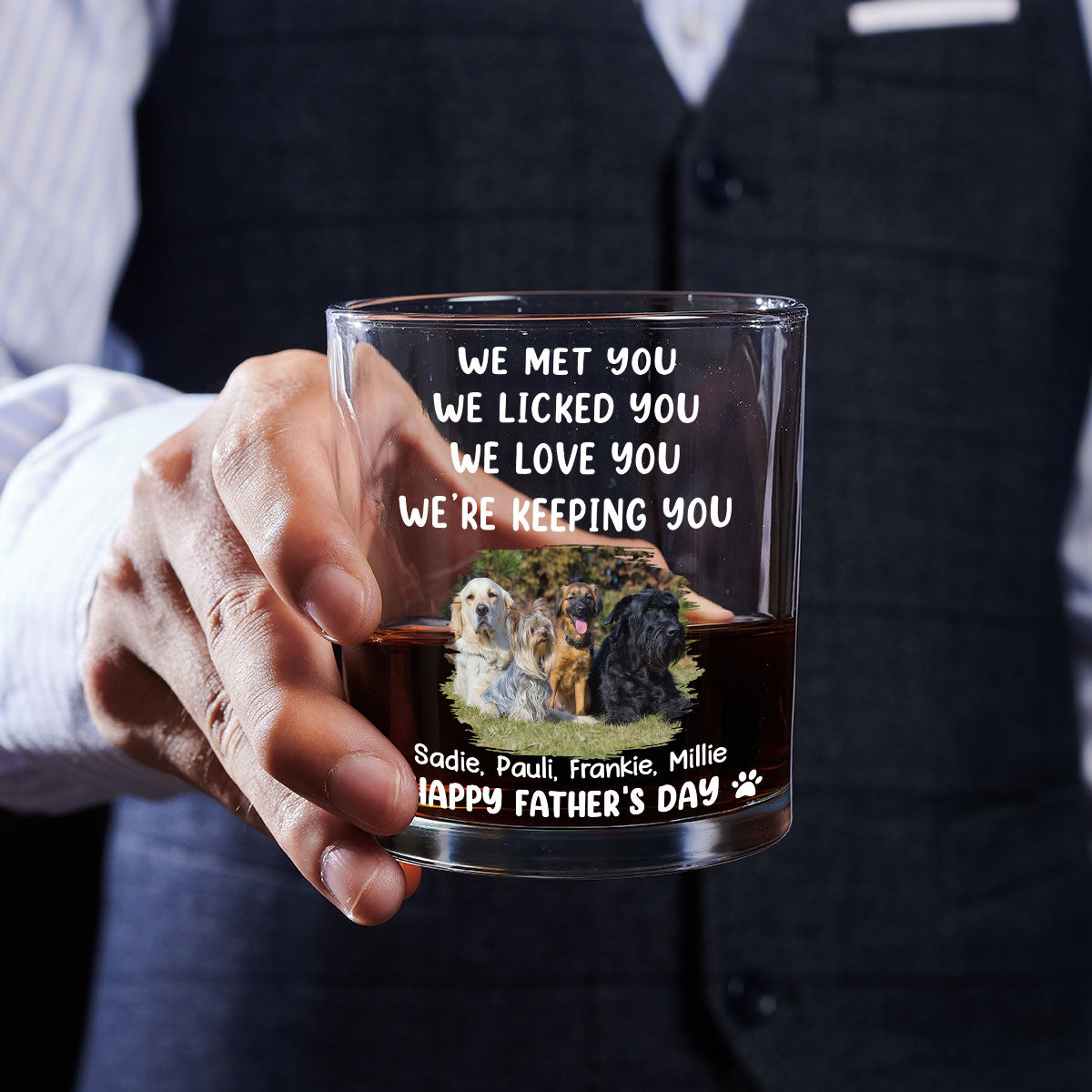 We Licked And Love You Photo - Personalized Whiskey Glass