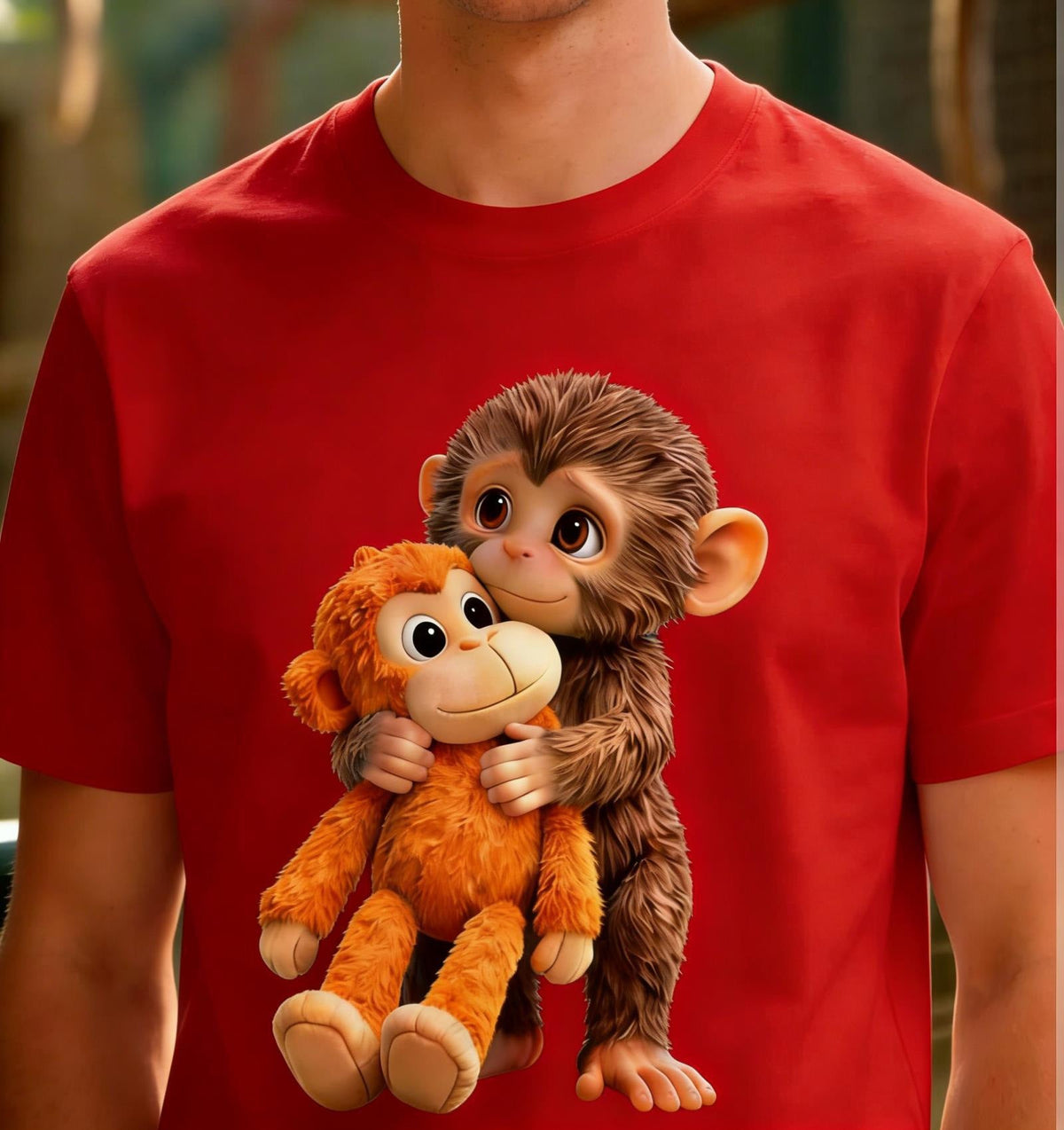 💥Summer Hot Sale 50% OFF💥Unisex Monkey Hugging Toy Graphic T-Shirt