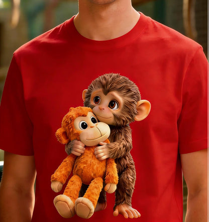 💥Summer Hot Sale 50% OFF💥Unisex Monkey Hugging Toy Graphic T-Shirt