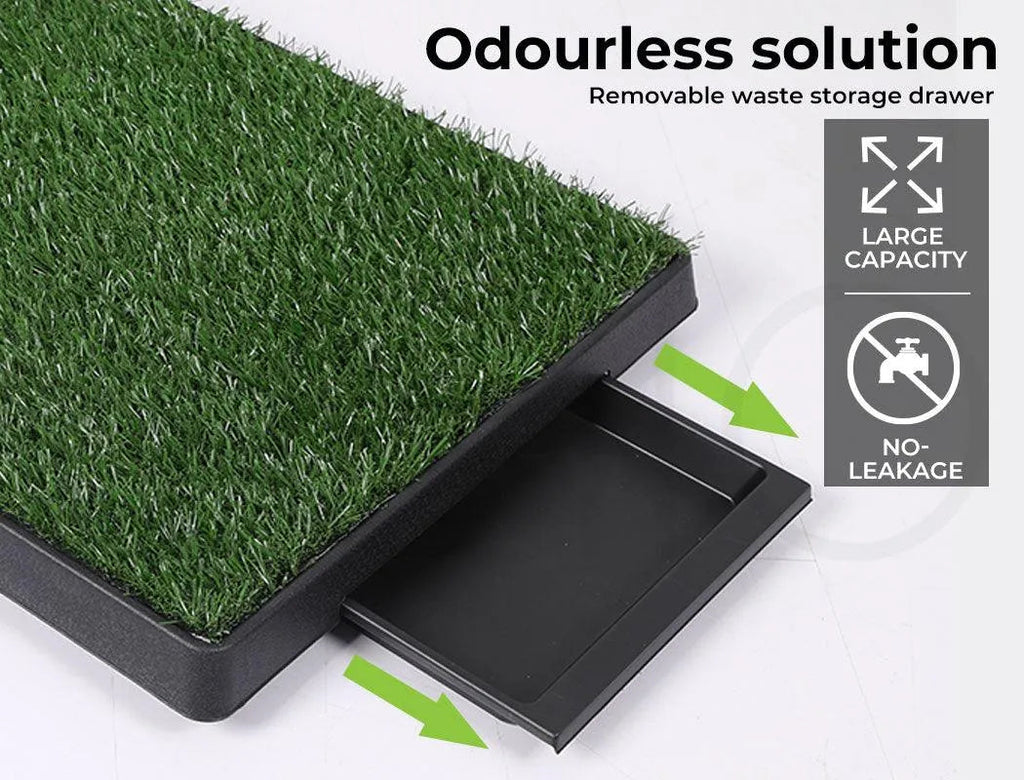 Synthetic Dog Grass Mat with Splash-Proof Wall