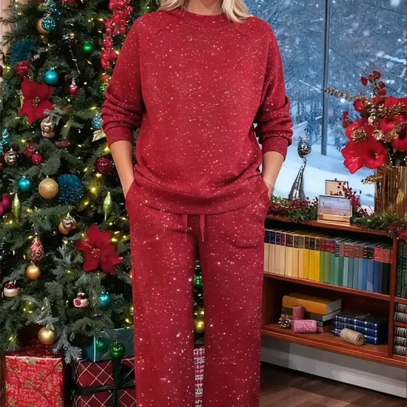 ✨🎅 Christmas Sale 50% OFF🎄⏰Women's Glitter Pullover Sweater & Pants 2-Piece Set