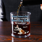 Happy To Be Dog Parents Ver Dad - Personalized Whiskey Glass