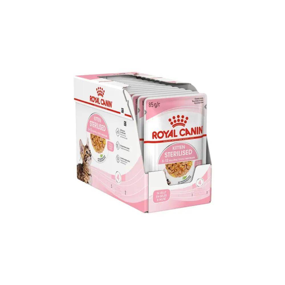 Royal Canin Feline Health Nutrition P Kitten Sterilised in Jelly Wet Cat Food 85g Pack of 12