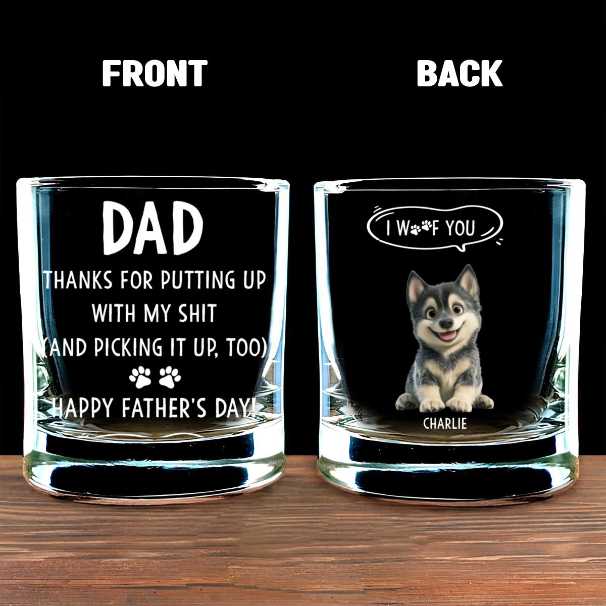 We Woof You With Love - Personalized Whiskey Glass