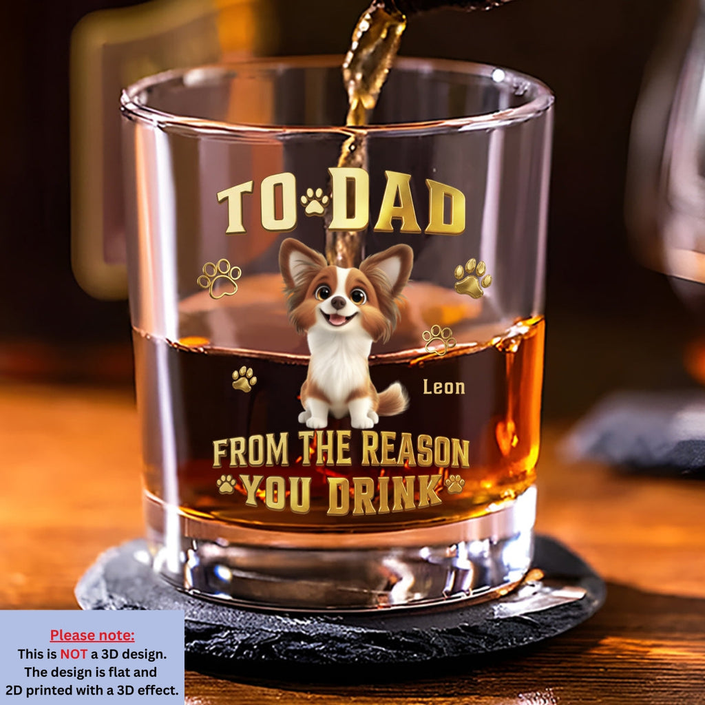 The Reasons You Drink - Personalized 3D Effect Whiskey Glass