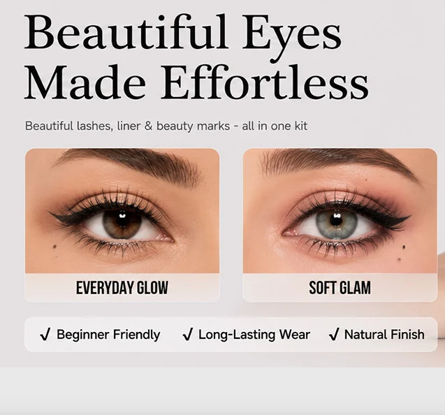 ✨3‑in‑1 Eyeliner & Lower Lash Stamp Kit – Stamp perfect wings & lashes in seconds