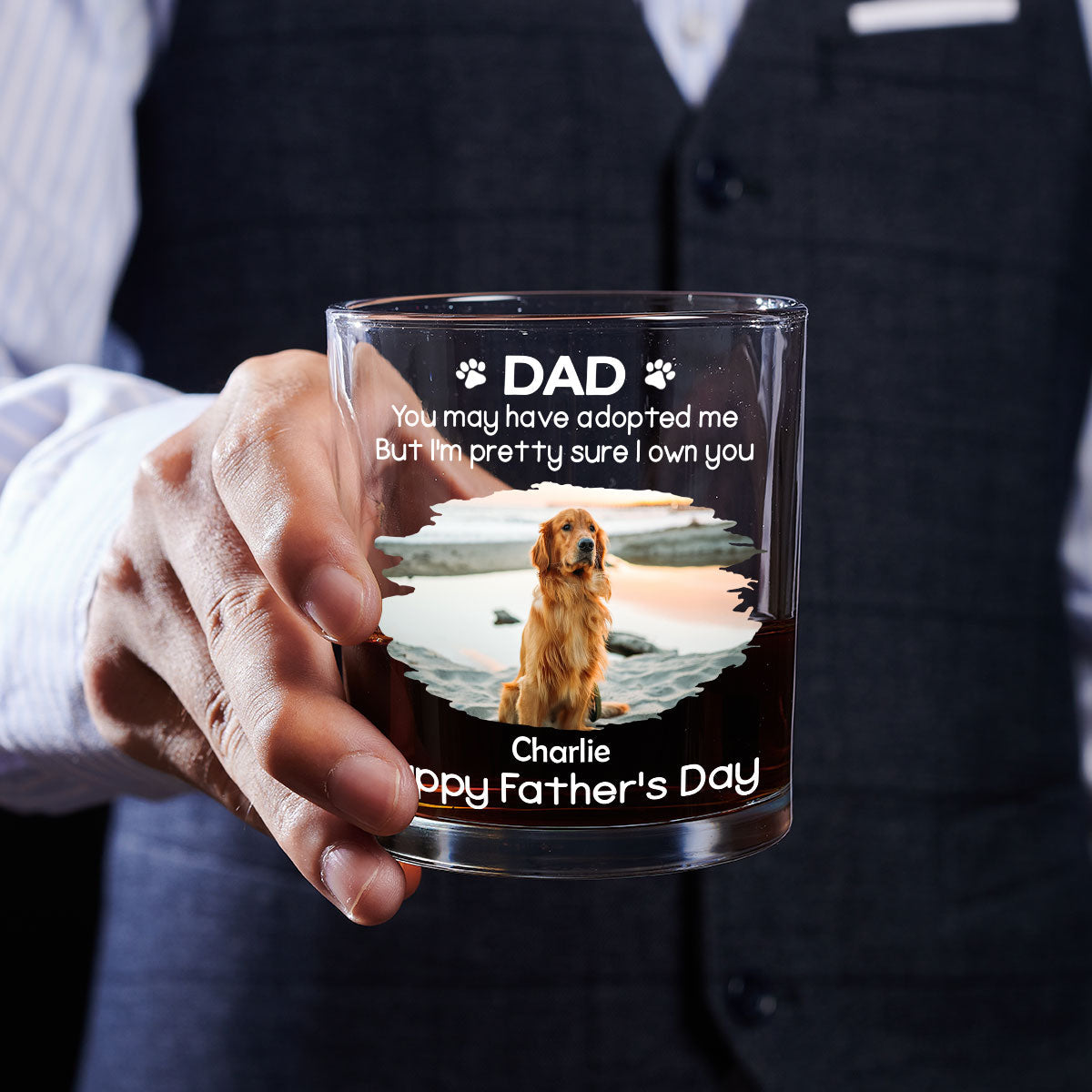 I Own You For Sure Photo Ver - Personalized Whiskey Glass