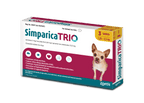 Simparica Trio For Dogs 1.25kg - 2.5kg x 3 Tablets (Gold)
