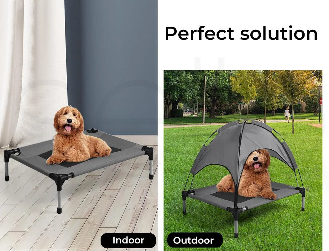 Dog Outdoor Trampoline With Raised Canopy