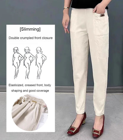 💕Limited Sale 70% OFF!!💕Good Gift-Women's Elastic Waist Cotton Trousers