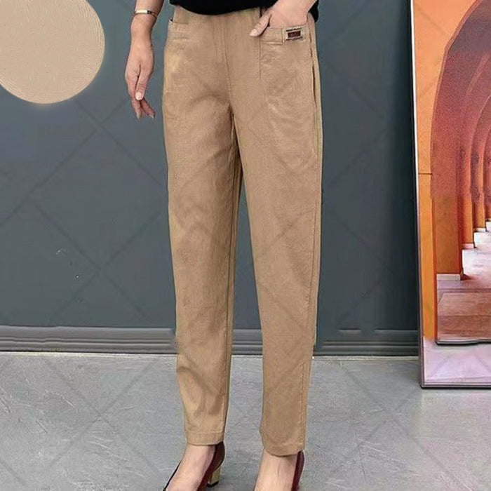 💕Limited Sale 70% OFF!!💕Good Gift-Women's Elastic Waist Cotton Trousers