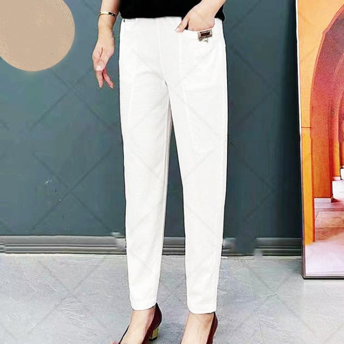 💕Limited Sale 70% OFF!!💕Good Gift-Women's Elastic Waist Cotton Trousers