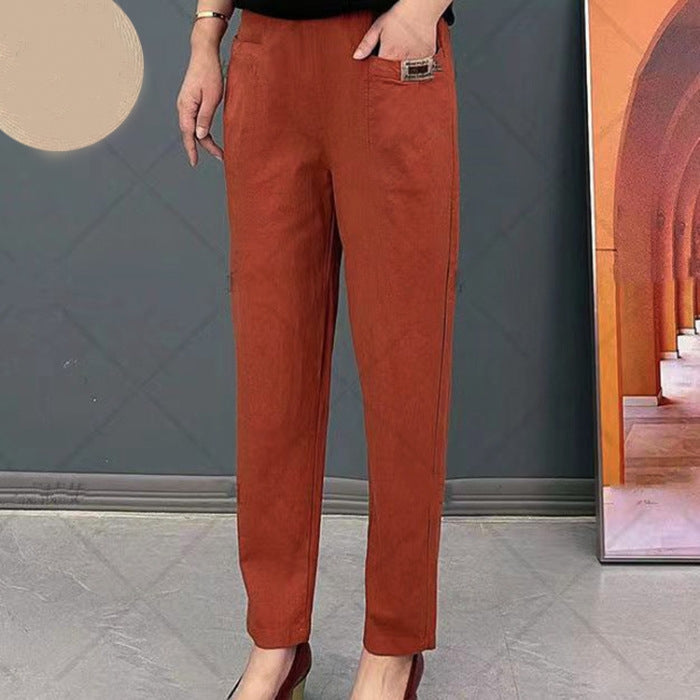 💕Limited Sale 70% OFF!!💕Good Gift-Women's Elastic Waist Cotton Trousers