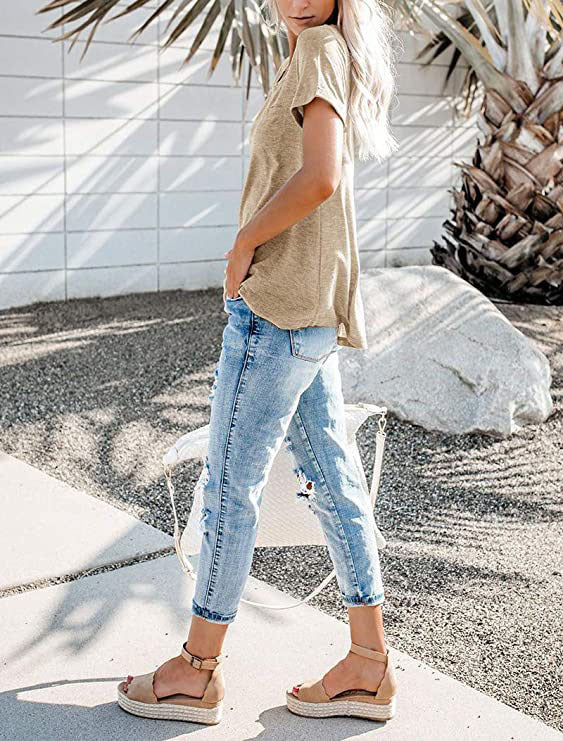 💓Quality cotton short-sleeved T-shirt with pocket