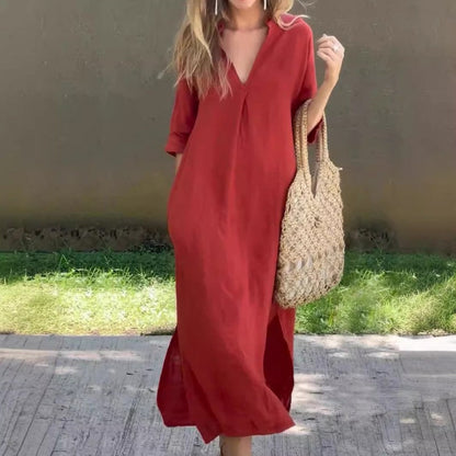 💐BUY 2 FREE SHIPPING🔥Elegant V-Neck Slit Dress