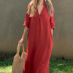 💐BUY 2 FREE SHIPPING🔥Elegant V-Neck Slit Dress