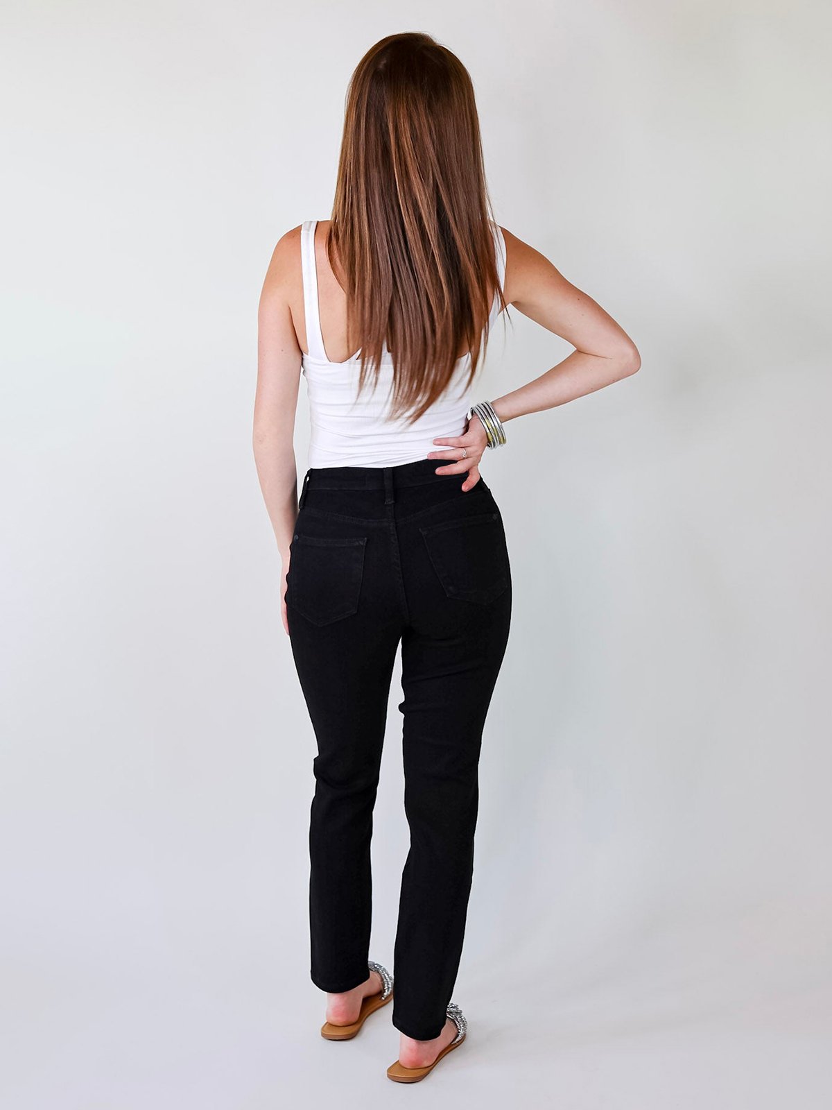 💐SUMMER HOT SALE💐Tummy Control Cuffed Slim Fit Jeans