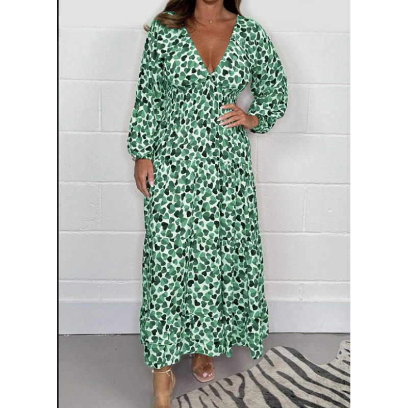 🎁2025 Hot Sale🎁 Women Printed Sexy Deep V-neck Dress