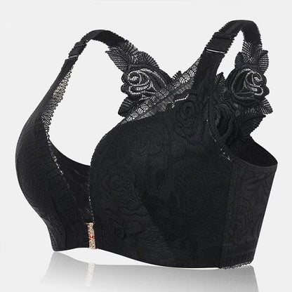 🔥HOT SALE🔥Rose Embroidery Front Closure Wirefree Bra